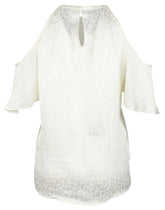 Michael Michael Kors womens Short Cut-out Sleeve Top Blouse